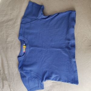BBP crop tee, blue, size P